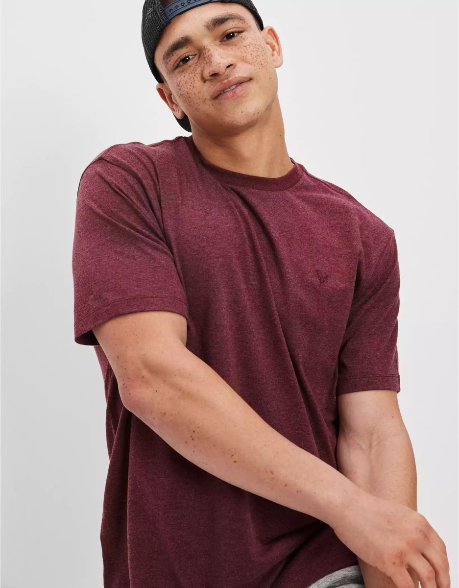 T Shirts American Eagle AE Super Soft Legend Bordeaux Homme | LNA-37830928